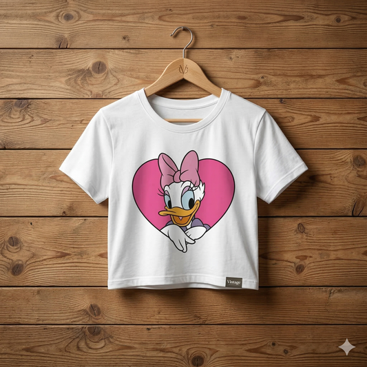 Female Daisy Duck White Crop Top