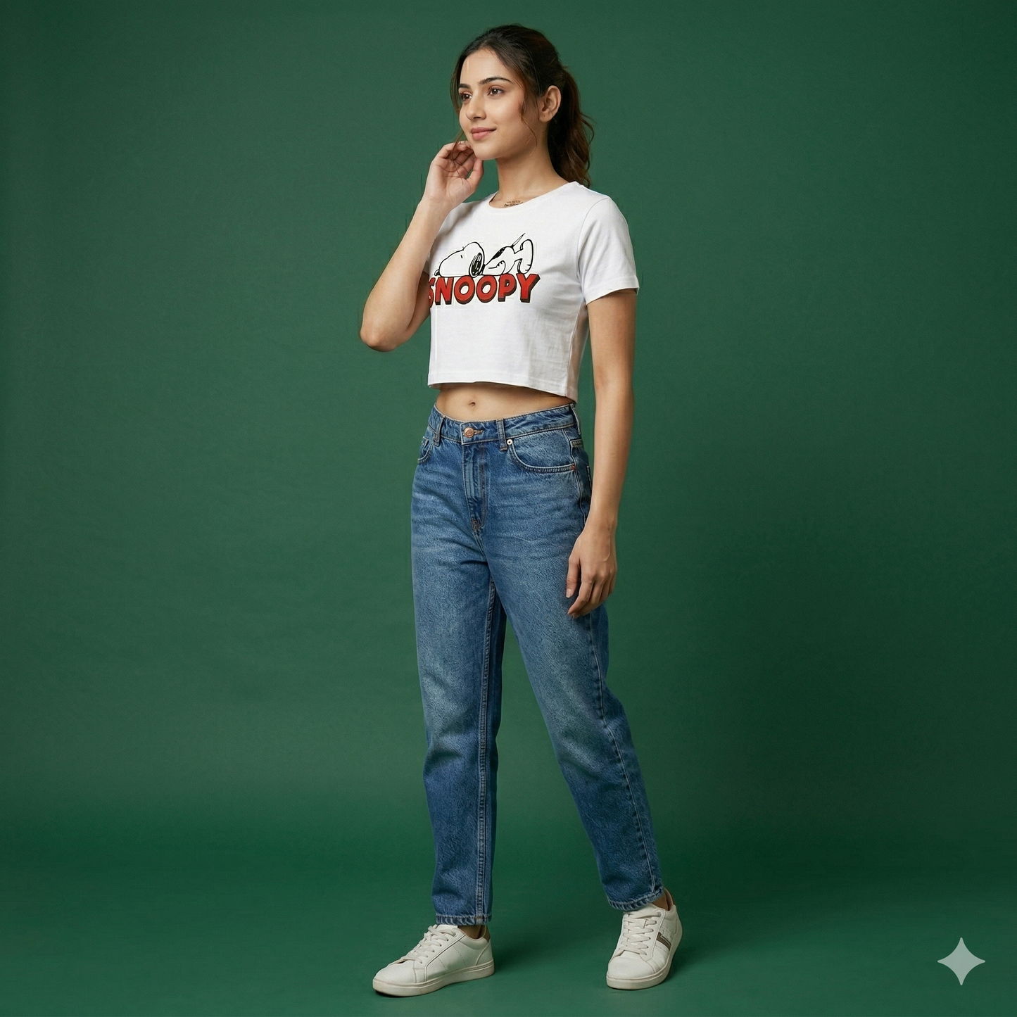 White Snoopy Croptop