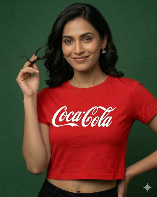 Women's Red Cola  Crop Top