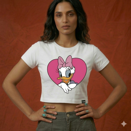 Female Daisy Duck White Crop Top